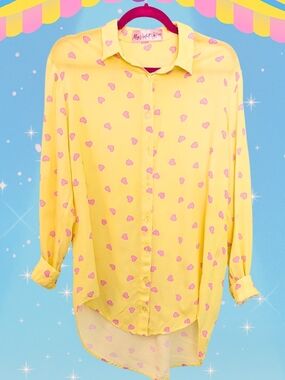 My Violet Memphis Heart Button-Up Shirt Oversized (Small - Large)